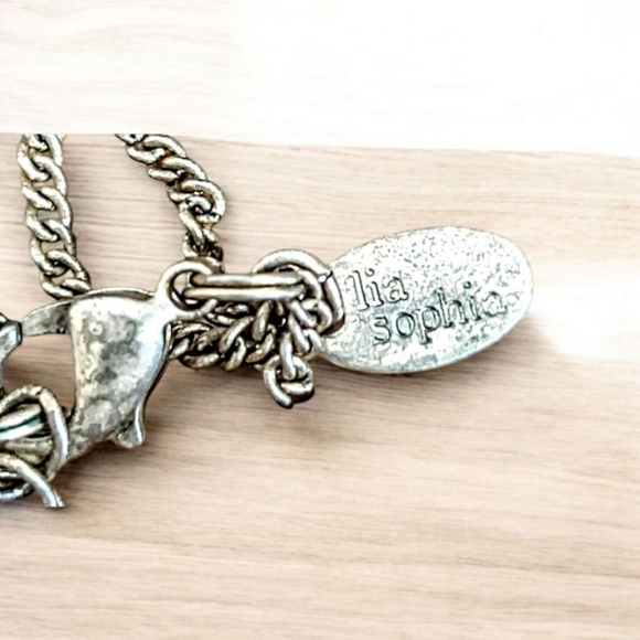 Lia Sophia Vintage Boho Long Fashion Necklace In Cute Draw-String Macrame Pouch - Picture 5 of 6